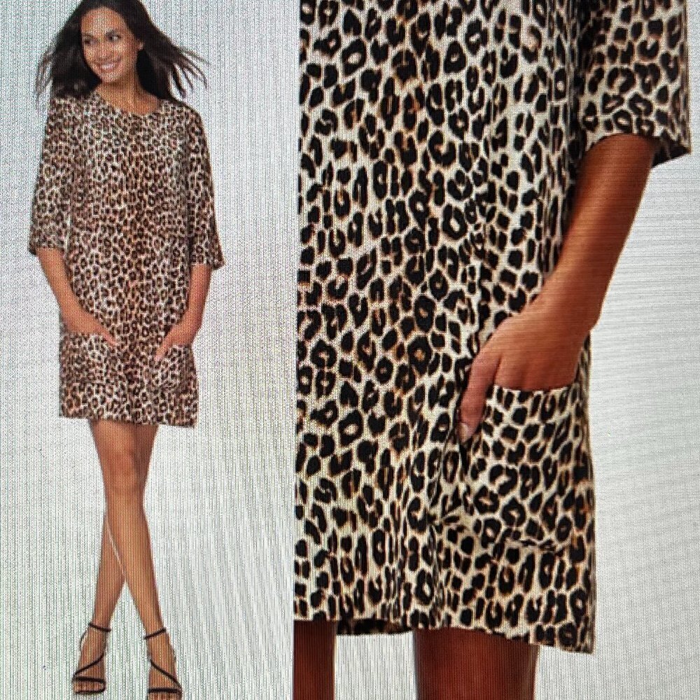 Equipment Aubrey Leopard Print 100% Silk Dress Size M